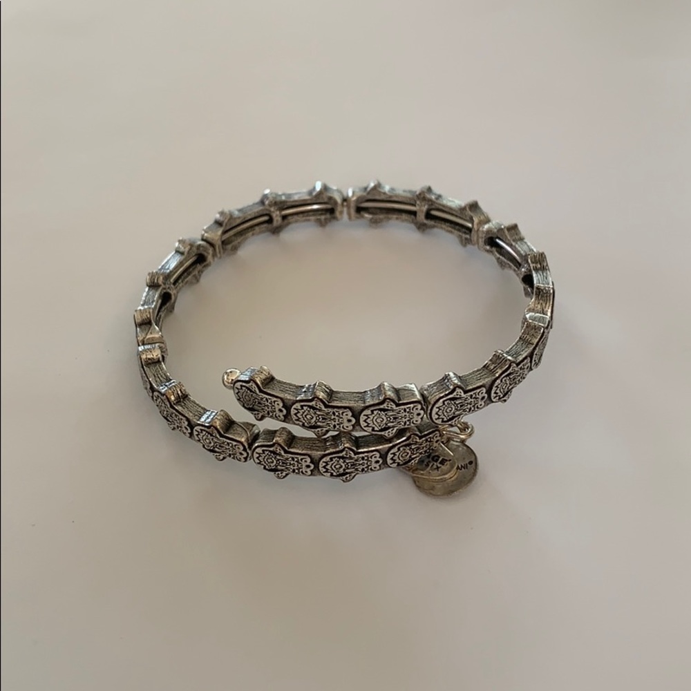 Alex and Ani Hand of Fatima Wrap Silver